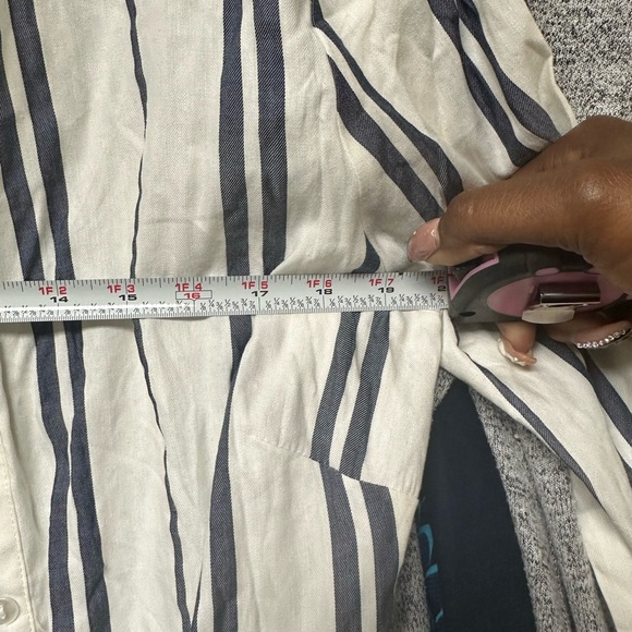 Philosophy Button-front Blue Striped Shirt Dress - Picture 10 of 10